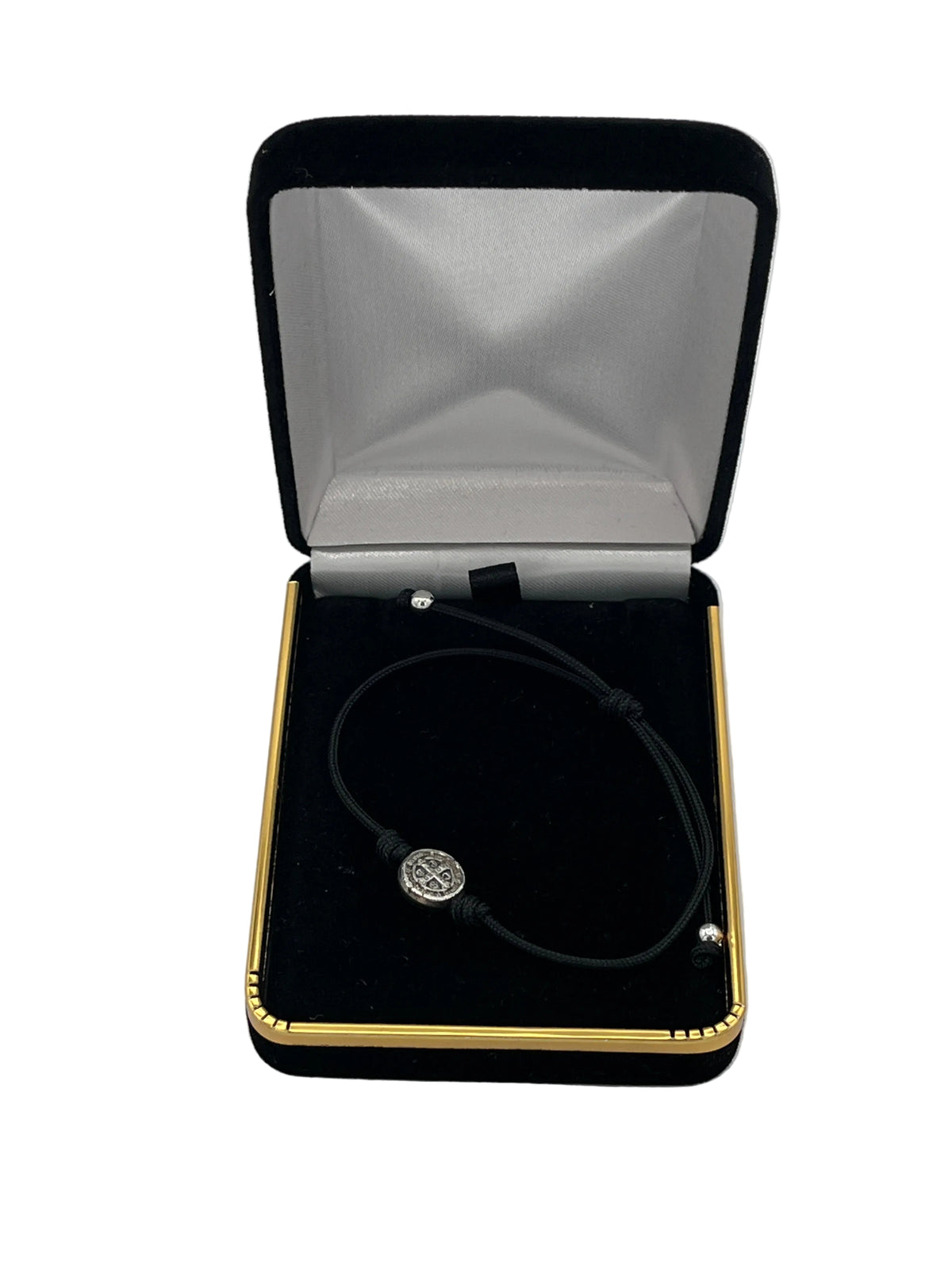 St. Benedict Black Bracelet in a box - JMJs Catholic Store, Inc