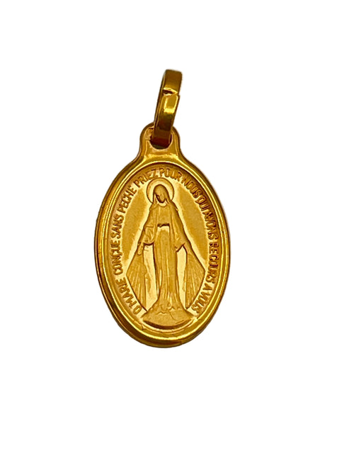 18K Gold-Plated Miraculous Medal from Lourdes – 5/8"
