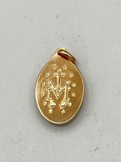 18K Gold-Plated Miraculous Medal from Lourdes 7/8"