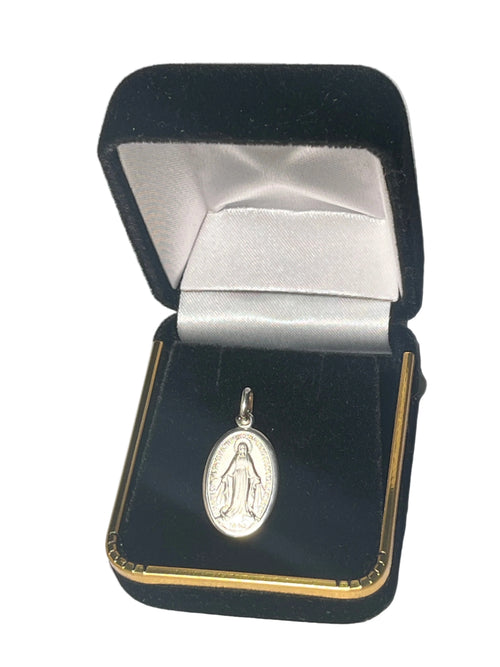 Sterling Silver Miraculous Medal from Lourdes 3/4"