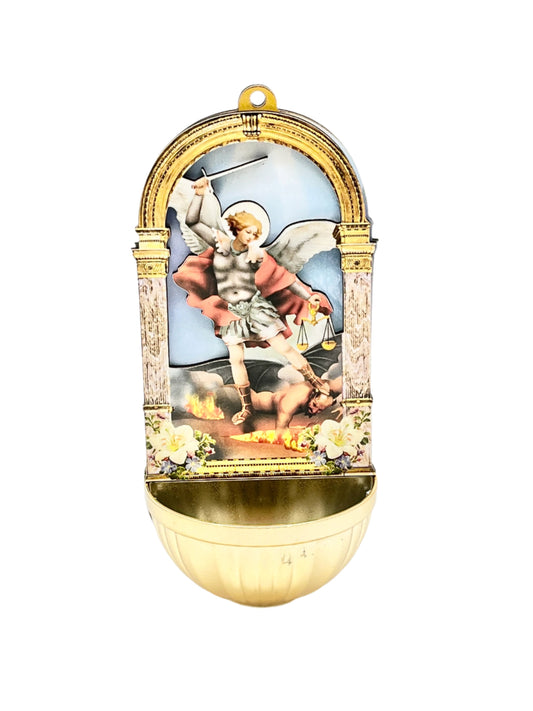 Saint Michael 3D Holy Water Font 6" - Unique Catholic Gifts