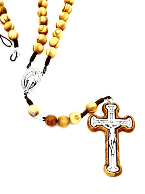 Italian Olive Wood Rosary Necklace. (8mm) - Unique Catholic Gifts