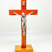 Standing Wood Crucifix 8" - Unique Catholic Gifts