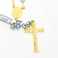 Blue Real Italian Crystal Rosary - Unique Catholic Gifts