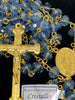 Blue Real Italian Crystal Rosary - Unique Catholic Gifts