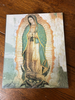 Our Lady of Guadalupe Wood Wall Plaque  8 x 10