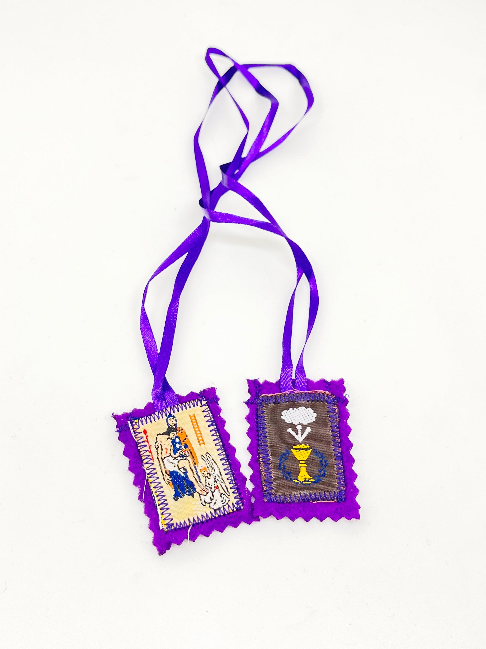 Purple Velvet Scapular 1 x 1 1/2" - Unique Catholic Gifts