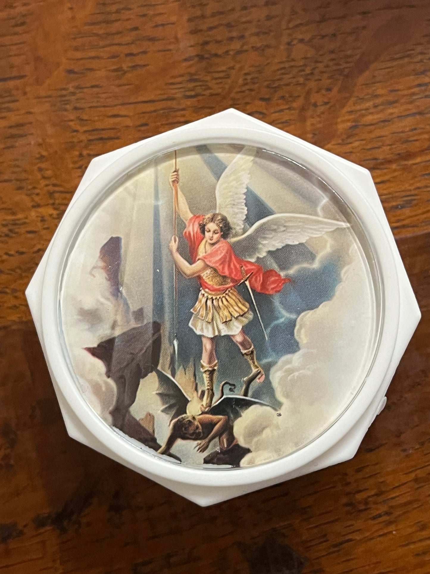 Saint Michael Rose Scented Rosary in Matching Box - Unique Catholic Gifts