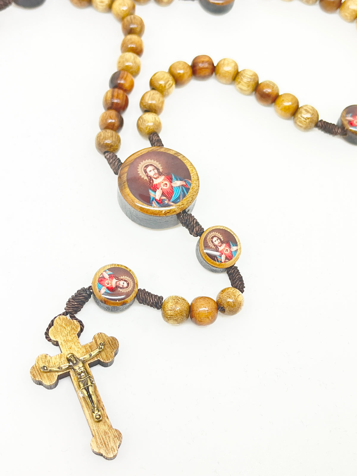 Sacred Heart Brazilian Wood Rosary - Unique Catholic Gifts