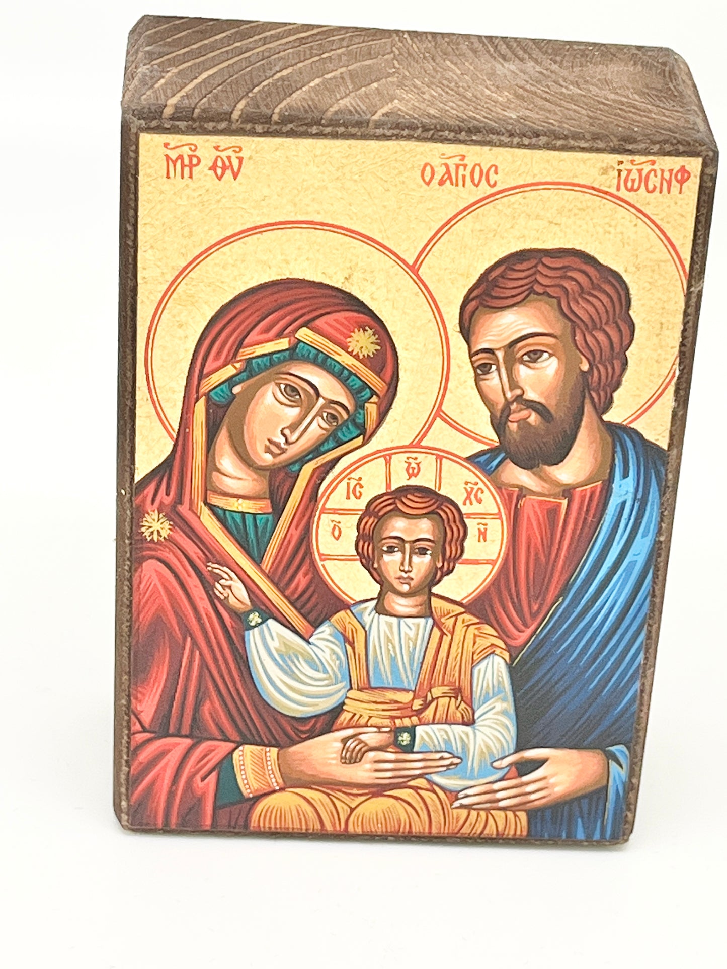 Holy Family Greek Table Icon  3 1/2" - Unique Catholic Gifts