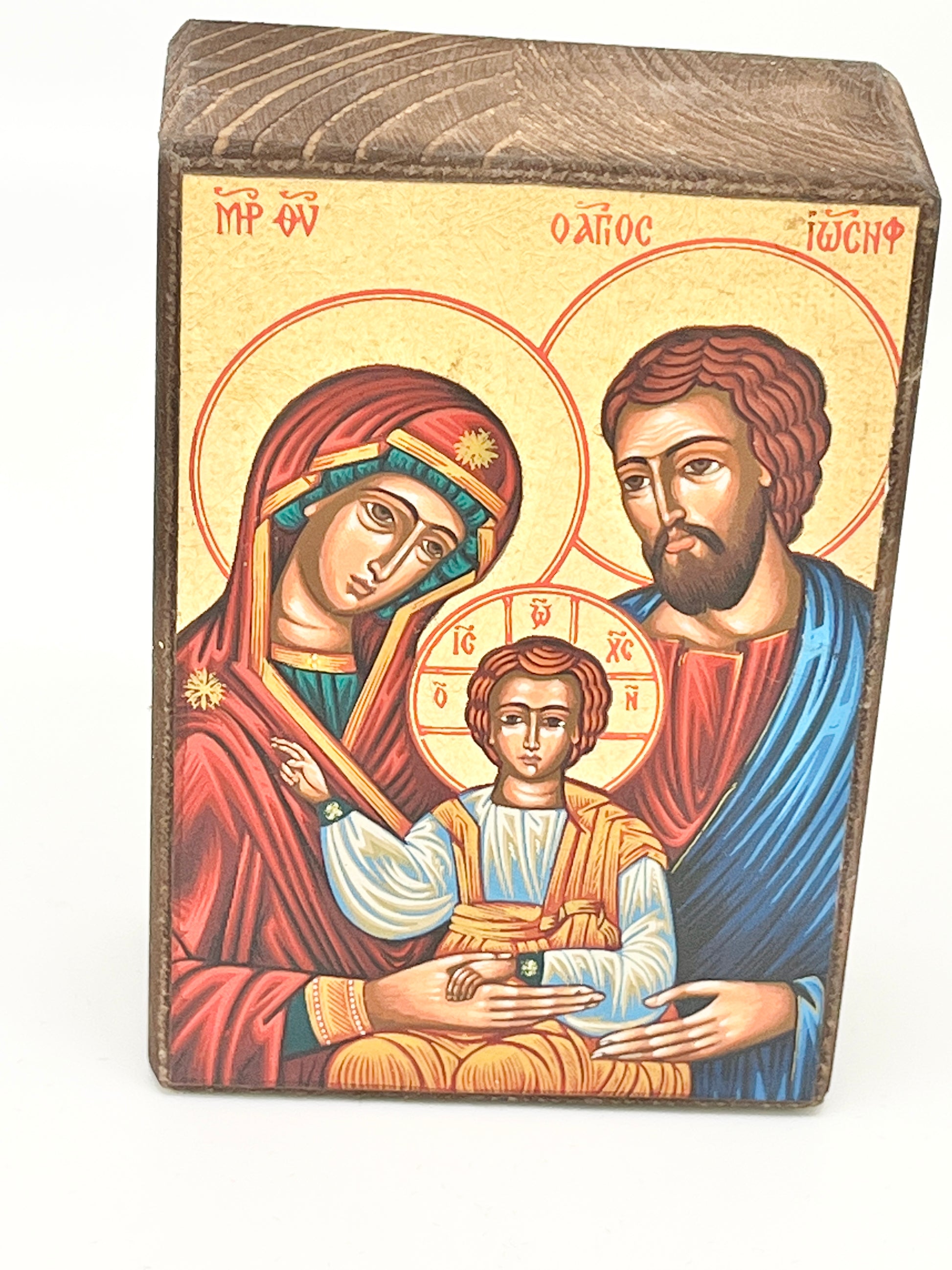 Holy Family Greek Table Icon  3 1/2" - Unique Catholic Gifts