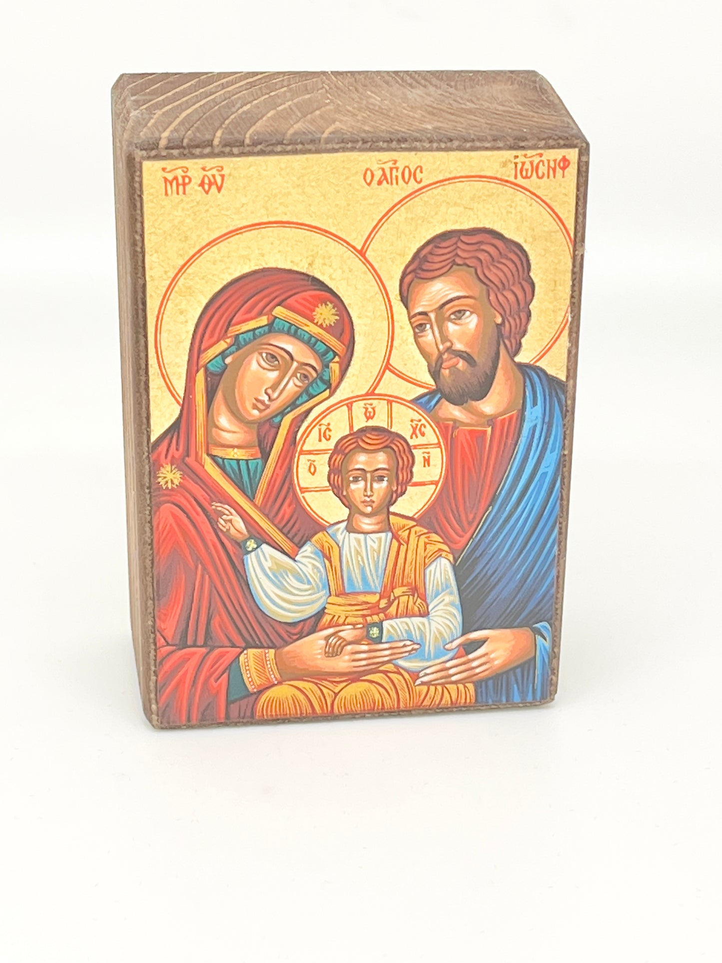 Holy Family Greek Table Icon  3 1/2" - Unique Catholic Gifts