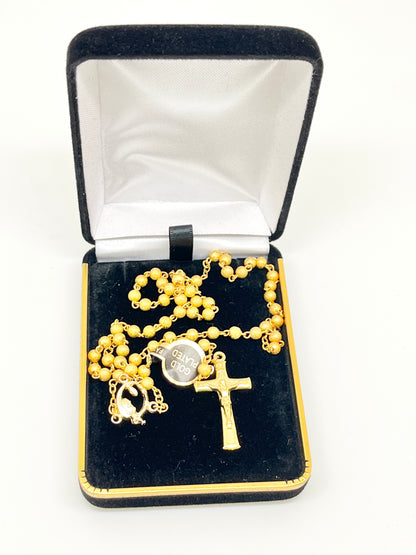 Gold Plated Stardust Rosary from Portugal 4mm - Unique Catholic Gifts