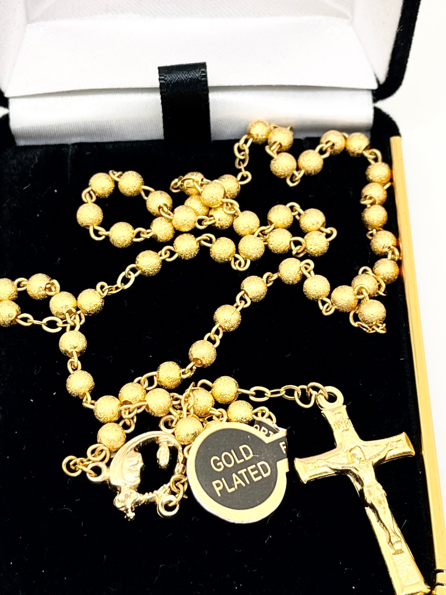 Gold Plated Stardust Rosary from Portugal 4mm - Unique Catholic Gifts