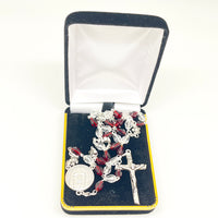 Red Holy Face Crystal Chaplet Beads and Prayers - Unique Catholic Gifts