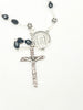 Black Holy Face Crystal Chaplet Beads and Prayers - Unique Catholic Gifts