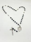 Black Holy Face Crystal Chaplet Beads and Prayers - Unique Catholic Gifts