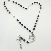 Black Holy Face Crystal Chaplet Beads and Prayers ( No Box ) - Unique Catholic Gifts