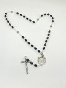 Black Holy Face Crystal Chaplet Beads and Prayers ( No Box ) - Unique Catholic Gifts