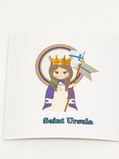 St. Ursula Collectable Sticker 2" x 2" - Unique Catholic Gifts