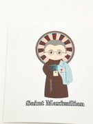 St. Maximilian Collectable Sticker 2" x 2" - Unique Catholic Gifts