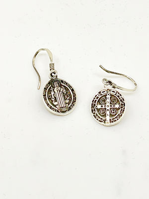 St. Benedict Sterling Silver Earrings.Earrings 1/2