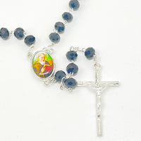St. Benedict Crystal Rosary Black - Unique Catholic Gifts