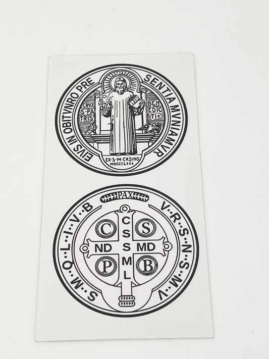 St. Benedict Medal Sticker 4" x 2" - Unique Catholic Gifts
