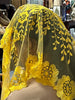 Mustard Yellow Elaina Lace Mantilla Chapel Spanish Veil 51" - Unique Catholic Gifts