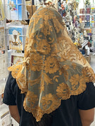 Amber Olivia Lace Mantilla Chapel Spanish Veil 51" - Unique Catholic Gifts