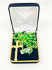 Green Crystal and Gold Rosary - Unique Catholic Gifts