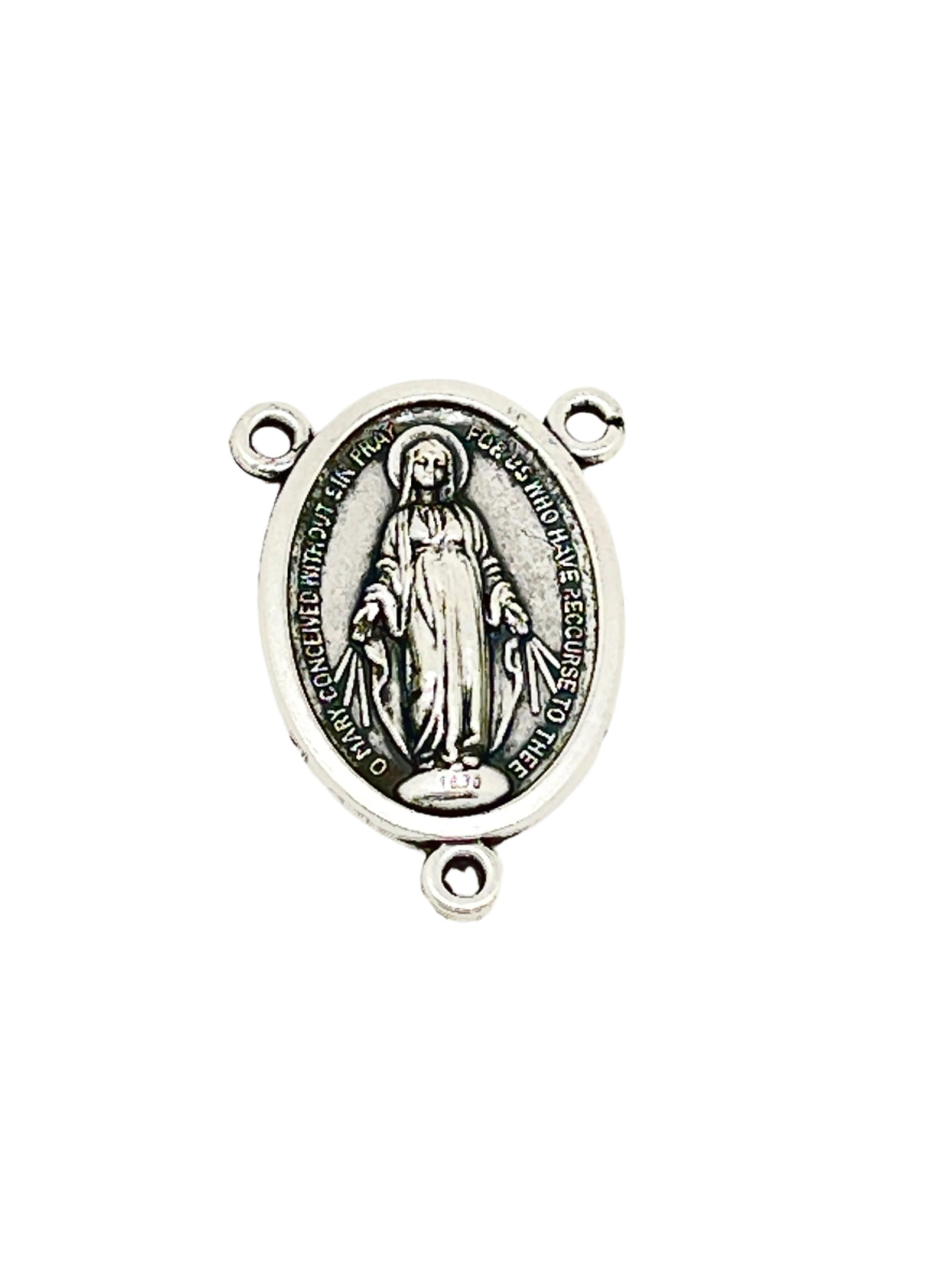 Silver Miraculous Medal Centerpiece #2 - Unique Catholic Gifts