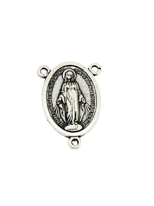 Silver Miraculous Medal Centerpiece #2 - Unique Catholic Gifts