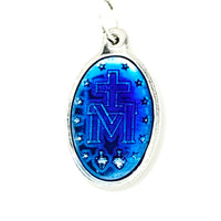 Indigo Blue Enamel Miraculous Medal from Lourdes 3/4" - Unique Catholic Gifts