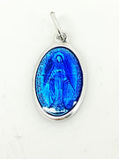 Indigo Blue Enamel Miraculous Medal from Lourdes 3/4" - Unique Catholic Gifts