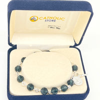 Austrian Crystal Blue Montana Rosary Bracelet 7MM - Unique Catholic Gifts
