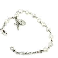 White Heart Rosary Bracelet - Unique Catholic Gifts