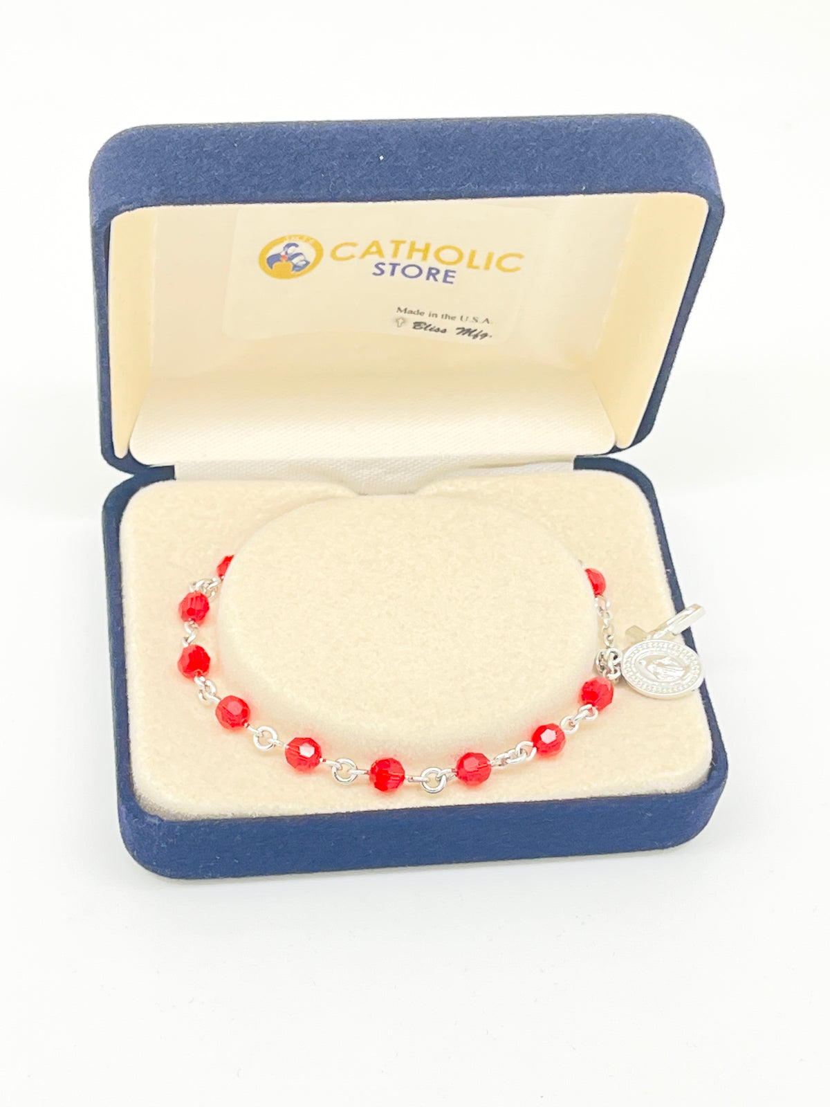 Ruby Crystal Rosary Bracelet 5MM - Unique Catholic Gifts