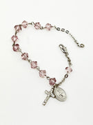 Amethyst Rundell Crystal Rosary Bracelet 6MM - Unique Catholic Gifts