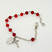 Ruby Rundell Crystal Rosary Bracelet 6MM - Unique Catholic Gifts