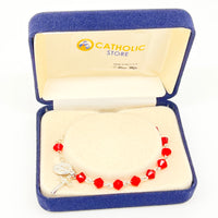 Ruby Rundell Crystal Rosary Bracelet 6MM - Unique Catholic Gifts