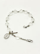 Austrian Clear Crystal  Rosary Bracelet 7MM - Unique Catholic Gifts