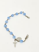 Austrian Crystal Sapphire Rosary Bracelet 7MM - Unique Catholic Gifts