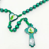St. Jude Dark Green Wood Rosary - Unique Catholic Gifts