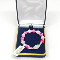 Pink Flower Acrylic Children’s Rosary Bracelet (8mm) - Unique Catholic Gifts