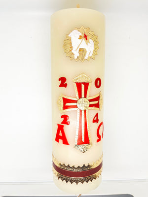 Alpha Omega Pascual Candle Cirio Candle Beeswax (12