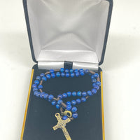 Blue Wood Rosary Bracelet 4mm - Unique Catholic Gifts