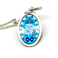 Miraculous Medal Blue Enamel Medal 3/4" - Unique Catholic Gifts
