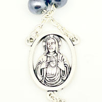 Sacred Heart Hematite Rosary 7mm - Unique Catholic Gifts