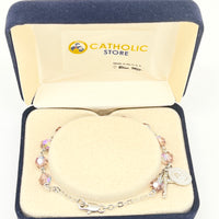 Light Amethyst Crystal Rosary Bracelet 6MM - Unique Catholic Gifts
